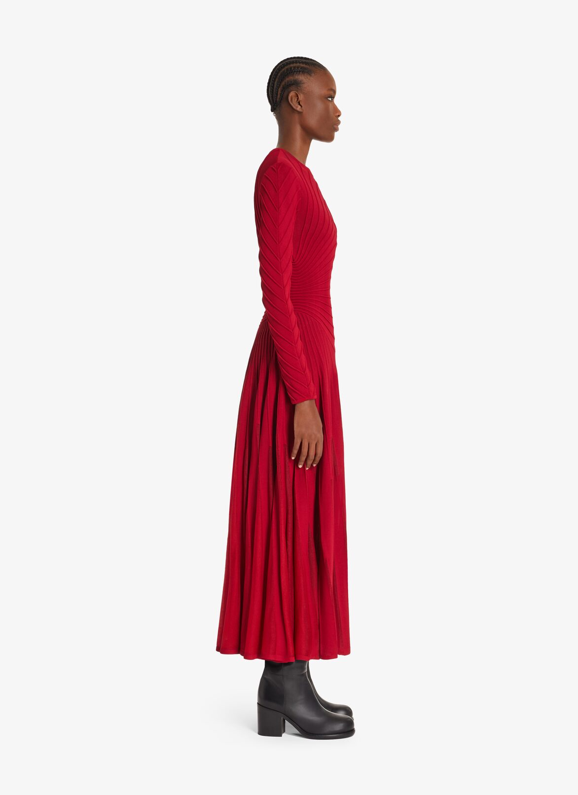 Long Sculpting dress ALAÏA BURGUNDY LONG SCULPTING DRESS
